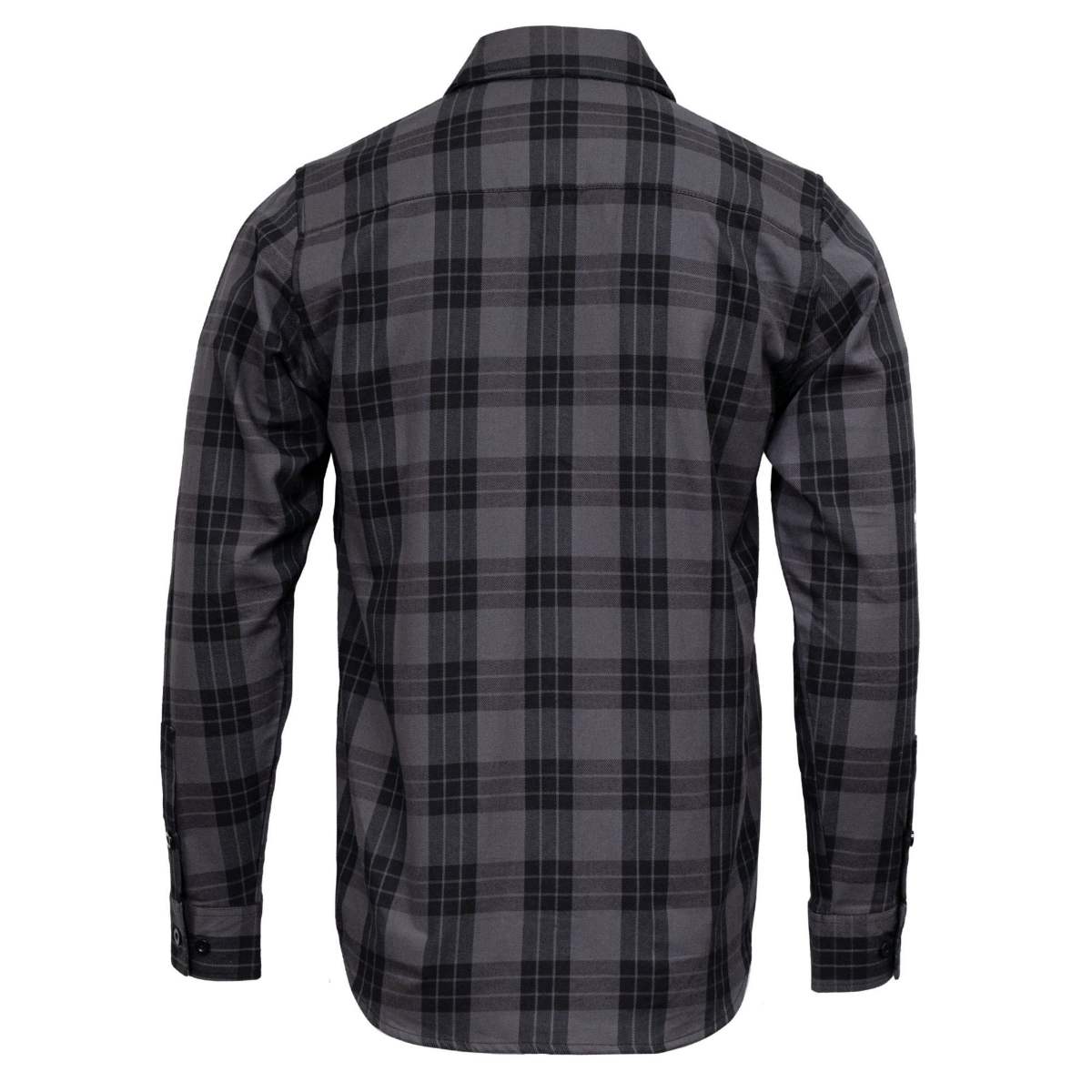 MMCC Men's Smoke Screen Grey Black Plaid Flannel Shirt - 100% Cotton with Microfiber Wipe Panel - MMC11607