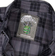 MMCC Men's Smoke Screen Grey Black Plaid Flannel Shirt - 100% Cotton with Microfiber Wipe Panel - MMC11607