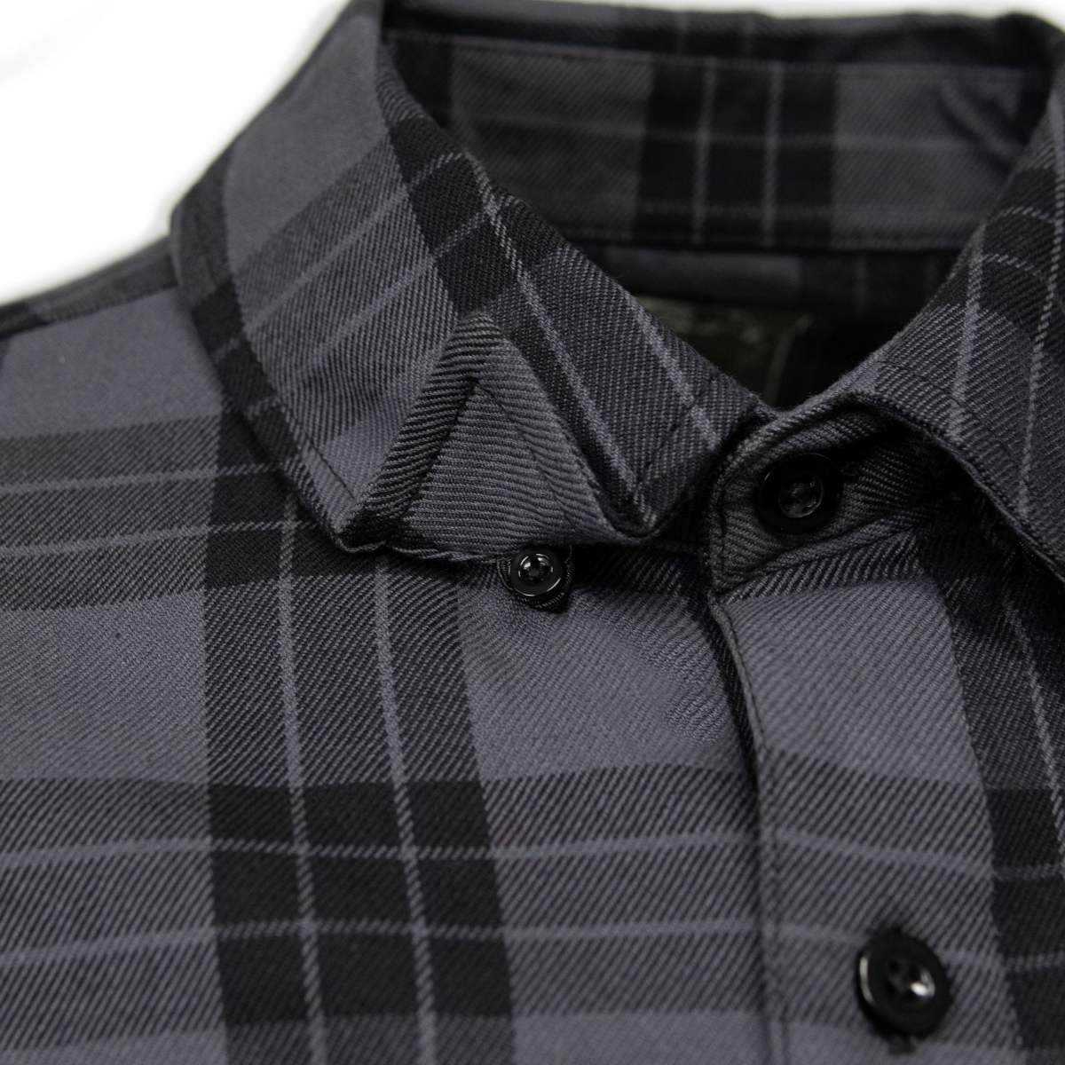 MMCC Men's Smoke Screen Grey Black Plaid Flannel Shirt - 100% Cotton with Microfiber Wipe Panel - MMC11607