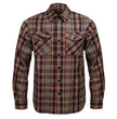 MMCC Men's Brimstone Plaid Black Orange Tan Flannel Shirt - 100% Cotton with Microfiber Wipe Panel - MMC11608
