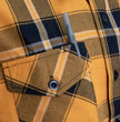 MMCC Deadbolt Men's Mustard Black White Plaid Flannel Shirt - 100% Cotton with Microfiber Wipe Panel - MMC11620