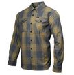 MMCC Garrison Men's Olive Gray Black Plaid Flannel Shirt - 100% Cotton Long Sleeve Button-Up - MMC11621