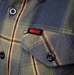 MMCC Garrison Men's Olive Gray Black Plaid Flannel Shirt - 100% Cotton Long Sleeve Button-Up - MMC11621