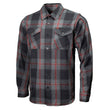 MMCC Blackout Men's Black Gray Red Plaid Flannel Shirt - 100% Cotton Long Sleeve Button-Up - MMC11622