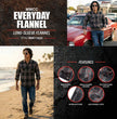 MMCC Blackout Men's Black Gray Red Plaid Flannel Shirt - 100% Cotton Long Sleeve Button-Up - MMC11622