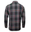 MMCC Blackout Men's Black Gray Red Plaid Flannel Shirt - 100% Cotton Long Sleeve Button-Up - MMC11622