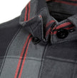 MMCC Blackout Men's Black Gray Red Plaid Flannel Shirt - 100% Cotton Long Sleeve Button-Up - MMC11622