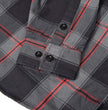 MMCC Blackout Men's Black Gray Red Plaid Flannel Shirt - 100% Cotton Long Sleeve Button-Up - MMC11622