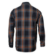 MMCC Burnline Men's Black Gray Orange Plaid Flannel Shirt - 100% Cotton Long Sleeve Button-Up - MMC11623