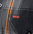 MMCC Burnline Men's Black Gray Orange Plaid Flannel Shirt - 100% Cotton Long Sleeve Button-Up - MMC11623