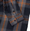 MMCC Burnline Men's Black Gray Orange Plaid Flannel Shirt - 100% Cotton Long Sleeve Button-Up - MMC11623