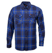 MMCC Blue Wire Men's Navy Blue White Plaid Flannel Shirt - 100% Cotton Long Sleeve Button-Up - MMC11624