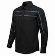 MMCC Men's Octane Long Sleeve Mechanic Shirt - Black with Grey Stripe - 50-50 Cotton Poly - MMCC16000