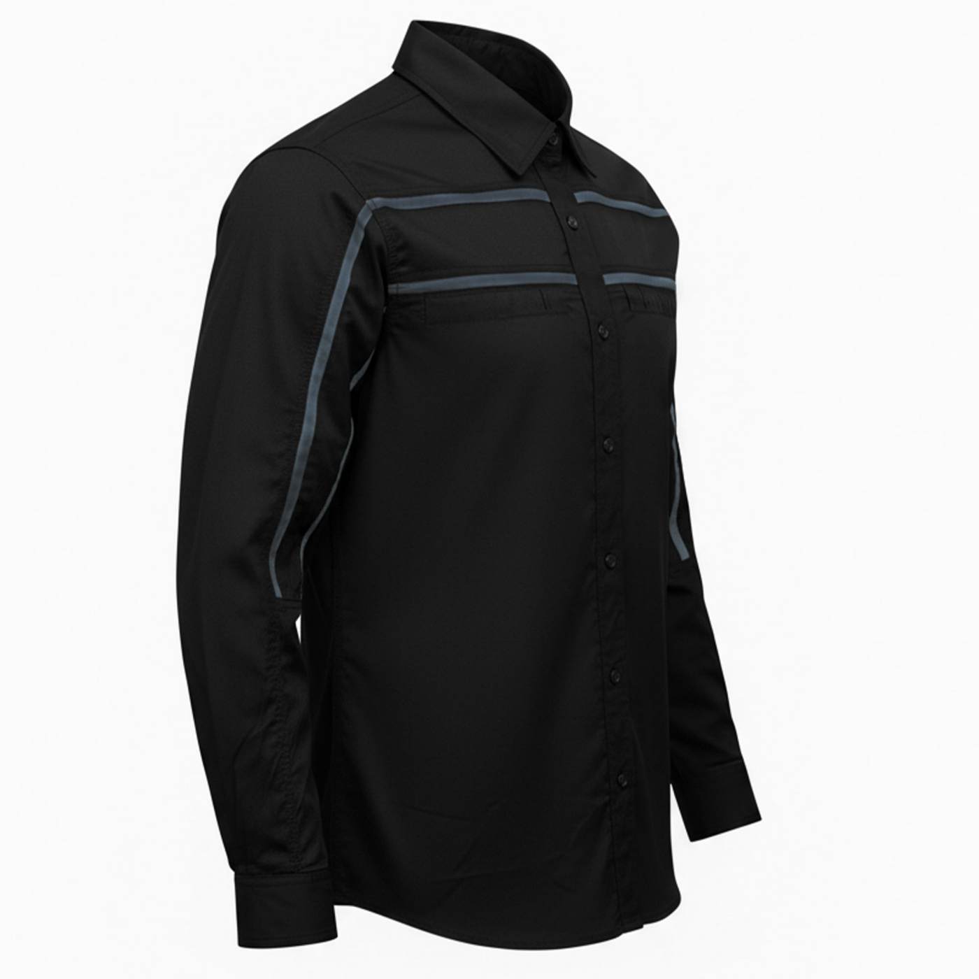 MMCC Men's Octane Long Sleeve Mechanic Shirt - Black with Grey MMCC Men's Octane Long Sleeve Mechanic Shirt - Black with Grey