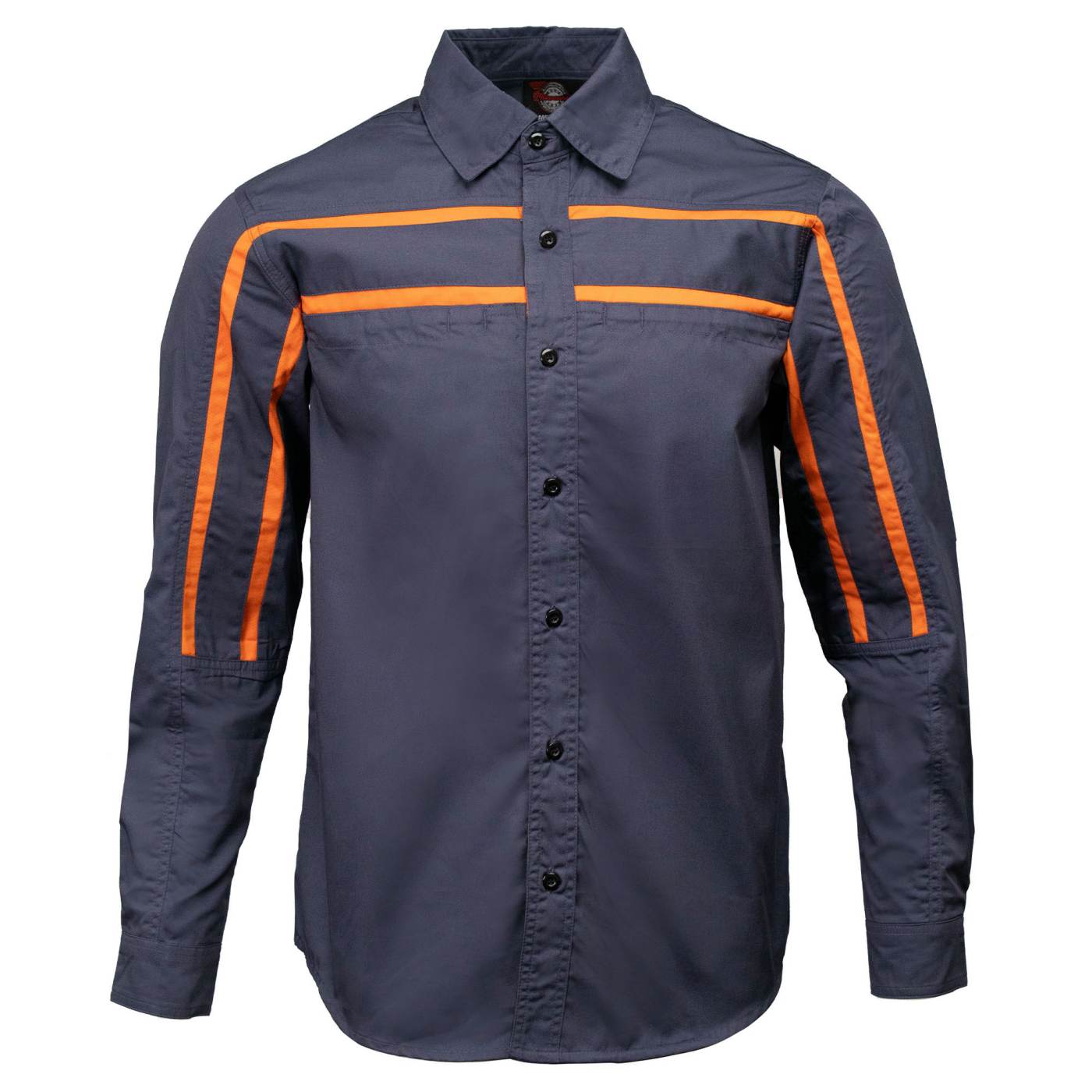 MMCC Men's Octane Long Sleeve Mechanic Shirt - Grey with Orange