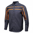 MMCC Men's Octane Long Sleeve Mechanic Shirt - Grey with Orange Stripe - 50-50 Cotton Poly - MMCC16001