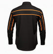 MMCC Men's Octane Long Sleeve Mechanic Shirt - Black with Orange Stripe - 50-50 Cotton Poly - MMCC16003