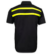 MMCC Men's Petrol Mechanic Button Up Shop Shirt, Reflective Strip, 2-Chest Pockets - Black-Neon Green - MMC16005