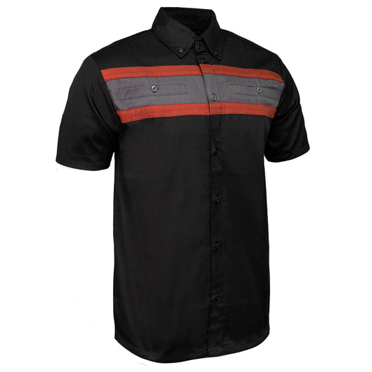 MMCC Men's Petrol Classic Mechanic Button Up Shirt - Dual Chest Pockets - Microfiber Panel - Rider Ready - MMC16008