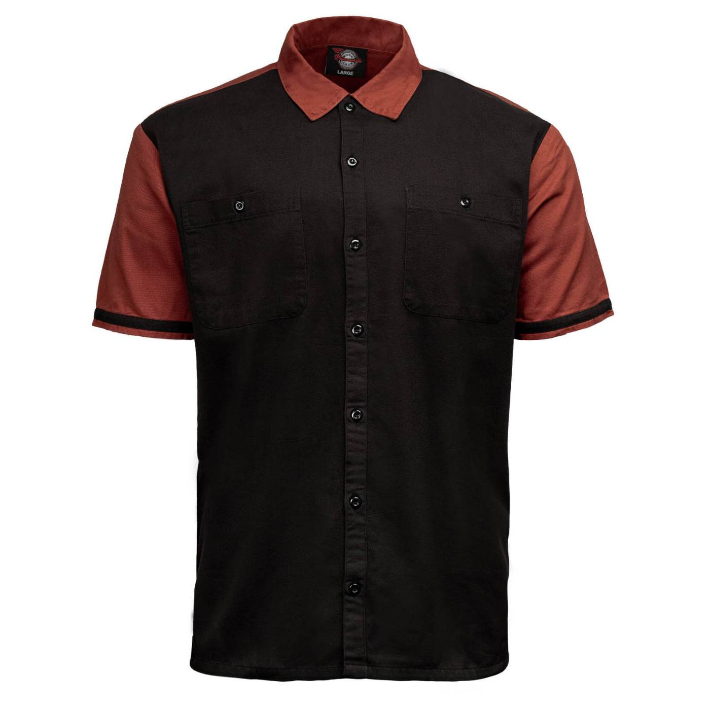 MMCC Men's Pit Line Mechanic Button Up Shirt - Dual Chest Pockets - Microfiber Panel - Rider Ready - MMC16025
