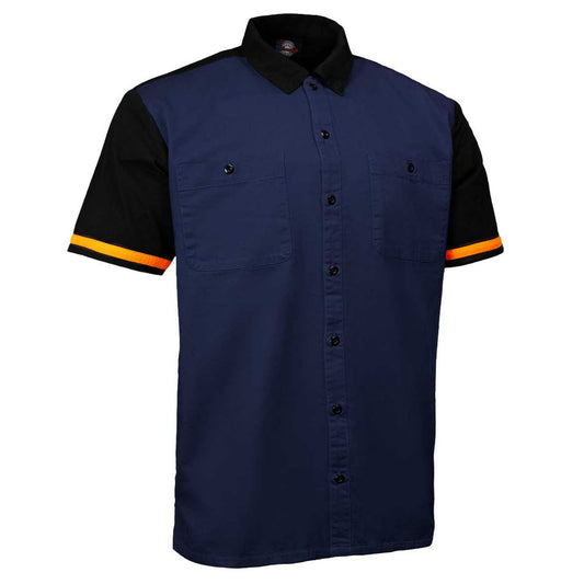 MMCC Men's Pit Line Mechanic Button Up Shirt - Dual Chest Pockets - Microfiber Panel - Rider Ready - MMC16026