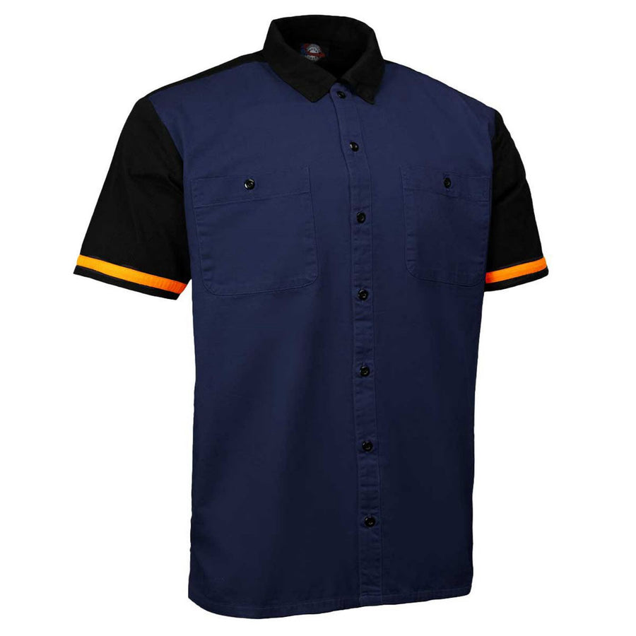 MMCC Men's Pit Line Mechanic Button Up Shirt - Dual Chest Pockets - Microfiber Panel - Rider Ready - MMC16026