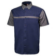 MMCC Men's Pit Line Mechanic Button Up Shirt - Dual Chest Pockets - Microfiber Panel - Rider Ready - MMC16027