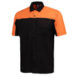 MMCC Men's Reveline Black Orange Grey Classic Mechanic Shirt - 100% Cotton W/ Microfiber Panel - MMC16029
