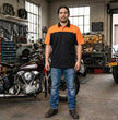 MMCC Men's Reveline Classic Mechanic Shirt - 100% Cotton - 2 Chest Zipper Pockets - Microfiber Panel