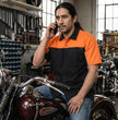 MMCC Men's Reveline Classic Mechanic Shirt - 100% Cotton - 2 Chest Zipper Pockets - Microfiber Panel