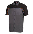 MMCC Men's Reveline Grey Black Orange Classic Mechanic Shirt - 100% Cotton w/ Microfiber Panel - MMC16030