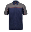 MMCC Men's Reveline Classic Mechanic Shirt - 100% Cotton - 2 Chest Zipper Pockets - Microfiber Panel