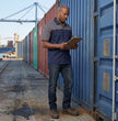 MMCC Men's Reveline Classic Mechanic Shirt - 100% Cotton - 2 Chest Zipper Pockets - Microfiber Panel