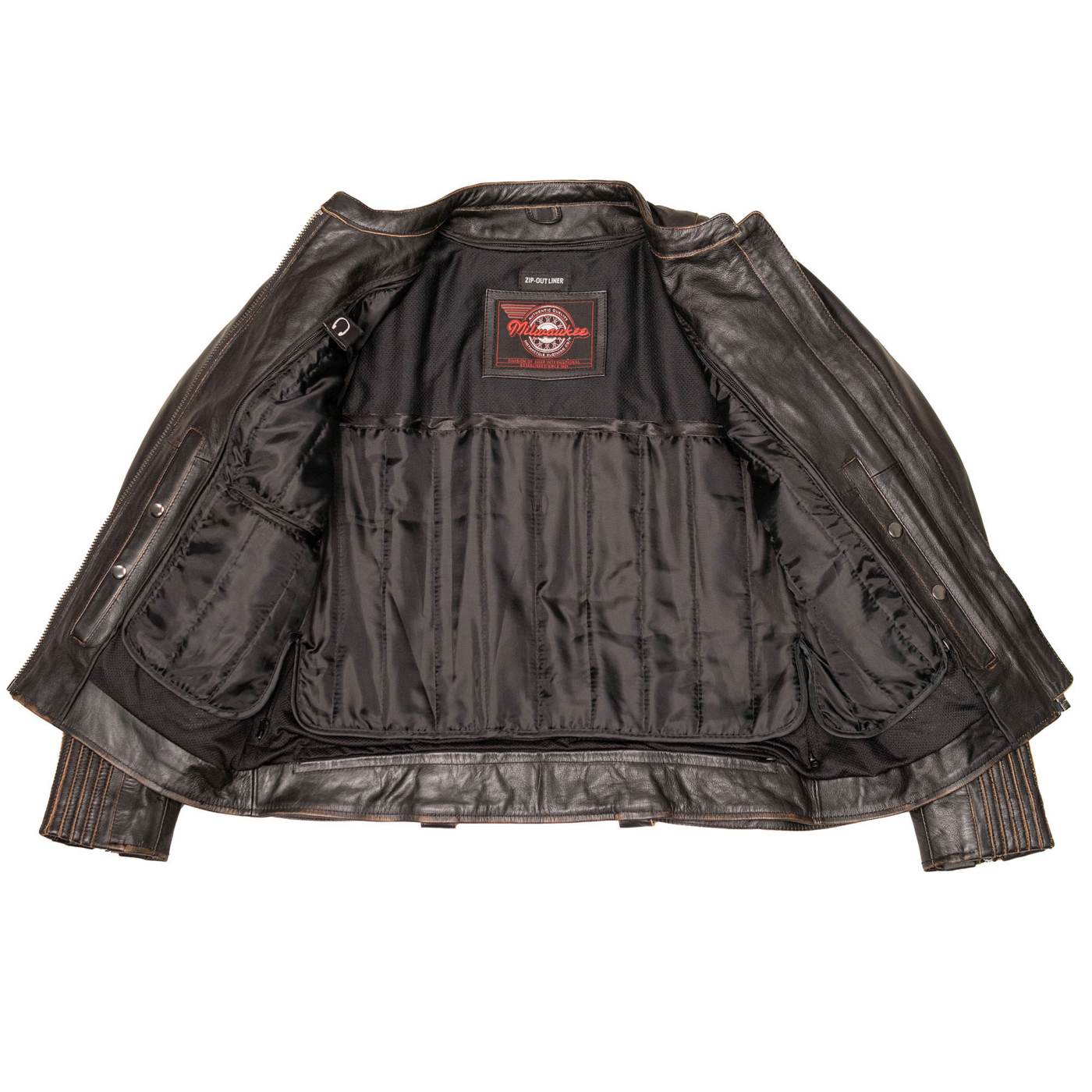 Milwaukee Motorcycle Clothing Co. Women’s Rebel Scooter Style Vinage Brown Leather Jacket w/ Mandarin Collar MMC20003