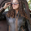 Milwaukee Motorcycle Clothing Co. Women’s Rebel Scooter Style Vinage Brown Leather Jacket w/ Mandarin Collar MMC20003