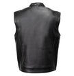 Milwaukee Motorcycle Clothing Co. Men's Rocker Black Leather Premium Club Style Riders Vest MMC30002