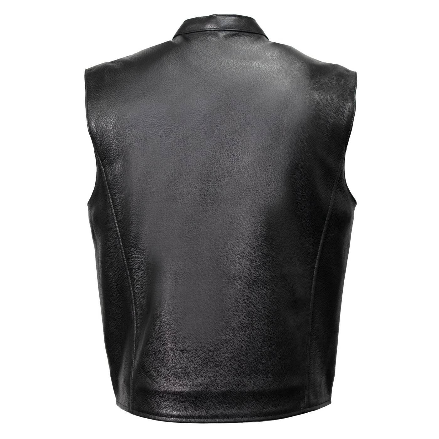 Milwaukee Motorcycle Clothing Co. Men's Rocker Black Leather Premium Club Style Riders Vest MMC30002