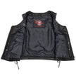 Milwaukee Motorcycle Clothing Co. Women's Rave Black Premium Leather Deep Neck Side Lace Vest MMC40000