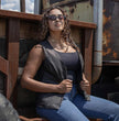 Milwaukee Motorcycle Clothing Co. Women's Jenni Black Premium Leather V-Neck Side Lace Vest MMC40001