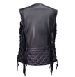 Milwaukee Motorcycle Clothing Co. Women’s Liberty Black and Purple Leather V-Neck Biker Vest w/ Side Lacing MMC40006