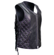 Milwaukee Motorcycle Clothing Co. Women’s Liberty Black and Purple Leather V-Neck Biker Vest w/ Side Lacing MMC40006