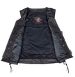 Milwaukee Motorcycle Clothing Co. Women’s Liberty Black and Purple Leather V-Neck Biker Vest w/ Side Lacing MMC40006