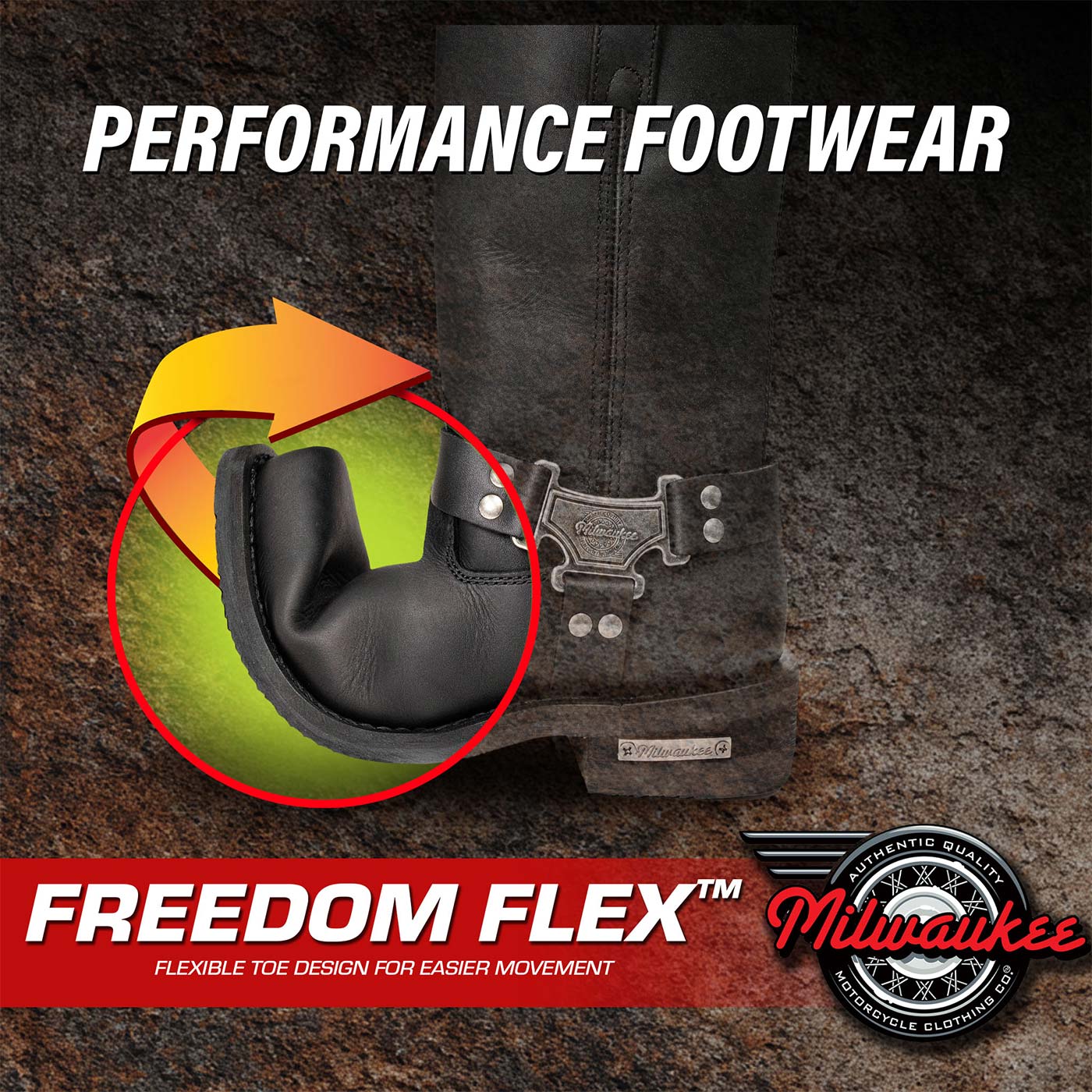 Milwaukee Motorcycle Clothing Co. Men's Black Motorcycle Boots, MB416EEE