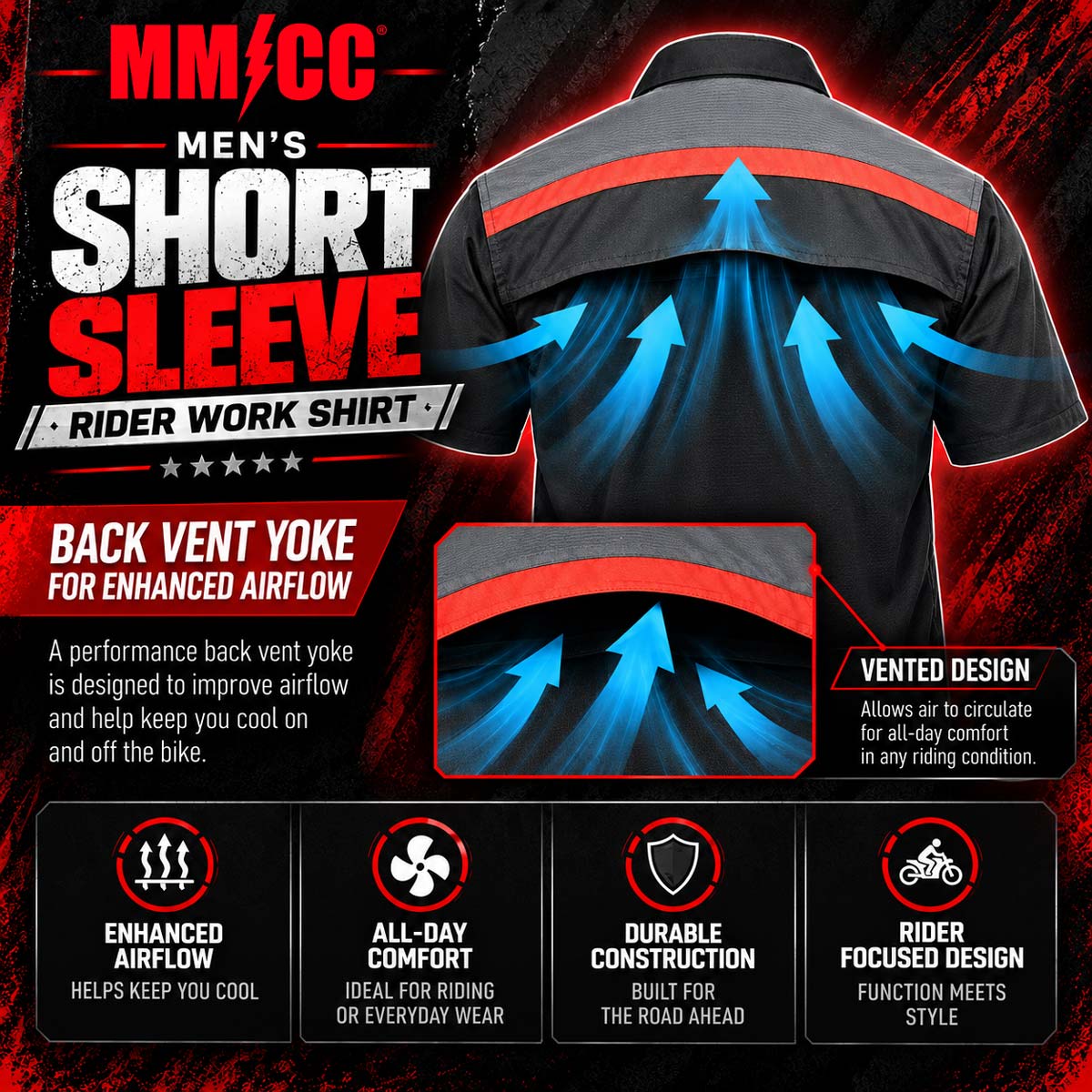 Milwaukee Motorcycle Clothing Co. Men's Mechanic Shirt, MDM11622
