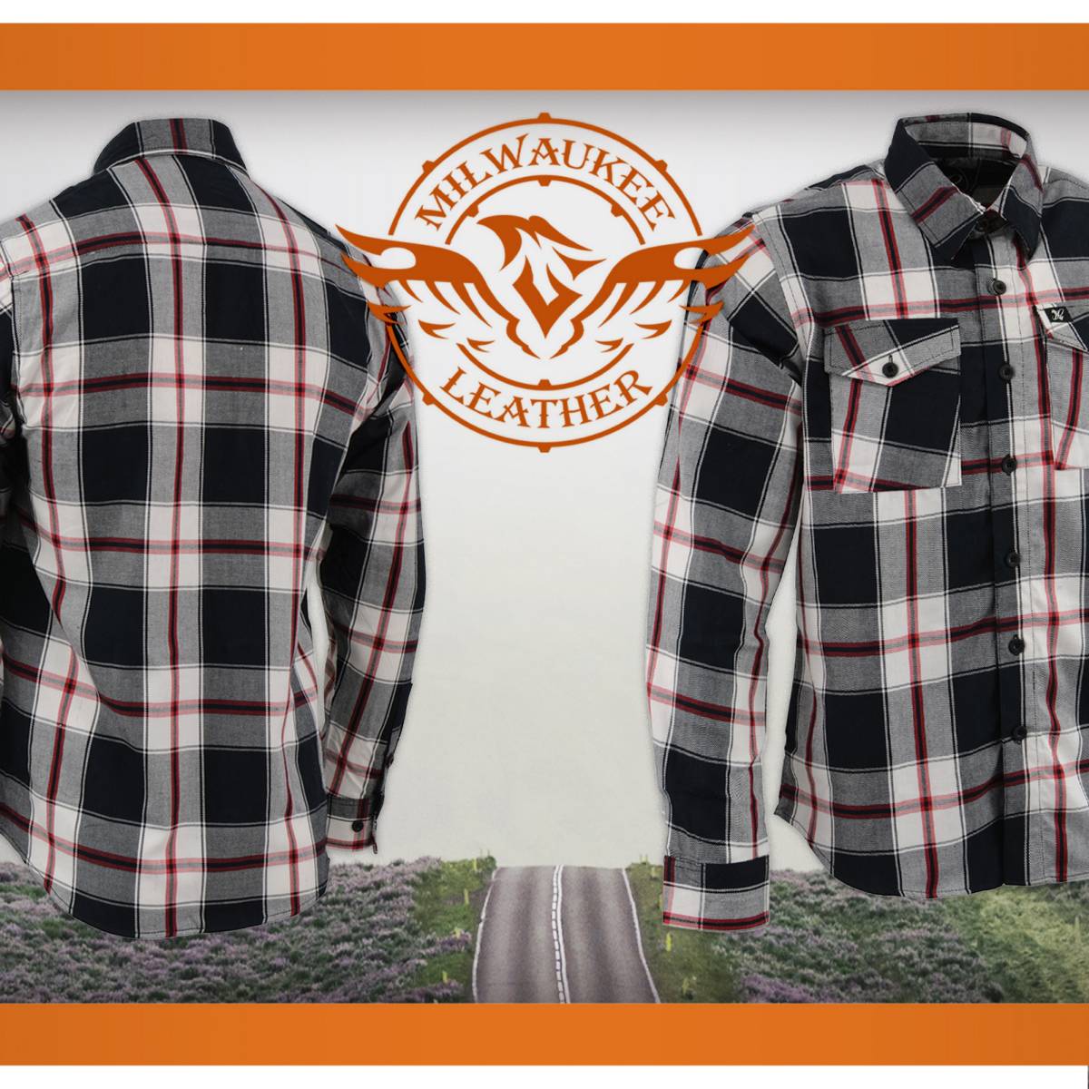 Milwaukee Leather MNG11625 Men's Flannel Plaid Black and White