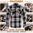 Milwaukee Leather MNG11625 Men's Flannel Plaid Black and White with Red Long Sleeve Cotton Button Down Shirt
