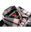 Milwaukee Leather MNG11625 Men's Flannel Plaid Black and White with Red Long Sleeve Cotton Button Down Shirt