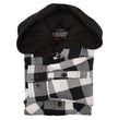 Milwaukee Leather MNG11629 Men's Long Sleeve Flannel Black and White Cotton Button Down Shirt w/ Hoodie