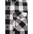 Milwaukee Leather MNG11629 Men's Long Sleeve Flannel Black and White Cotton Button Down Shirt w/ Hoodie