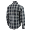 Milwaukee Leather Men's Flannel Plaid Shirt Black and Grey Long Sleeve Cotton Button Down Shirt MNG11630